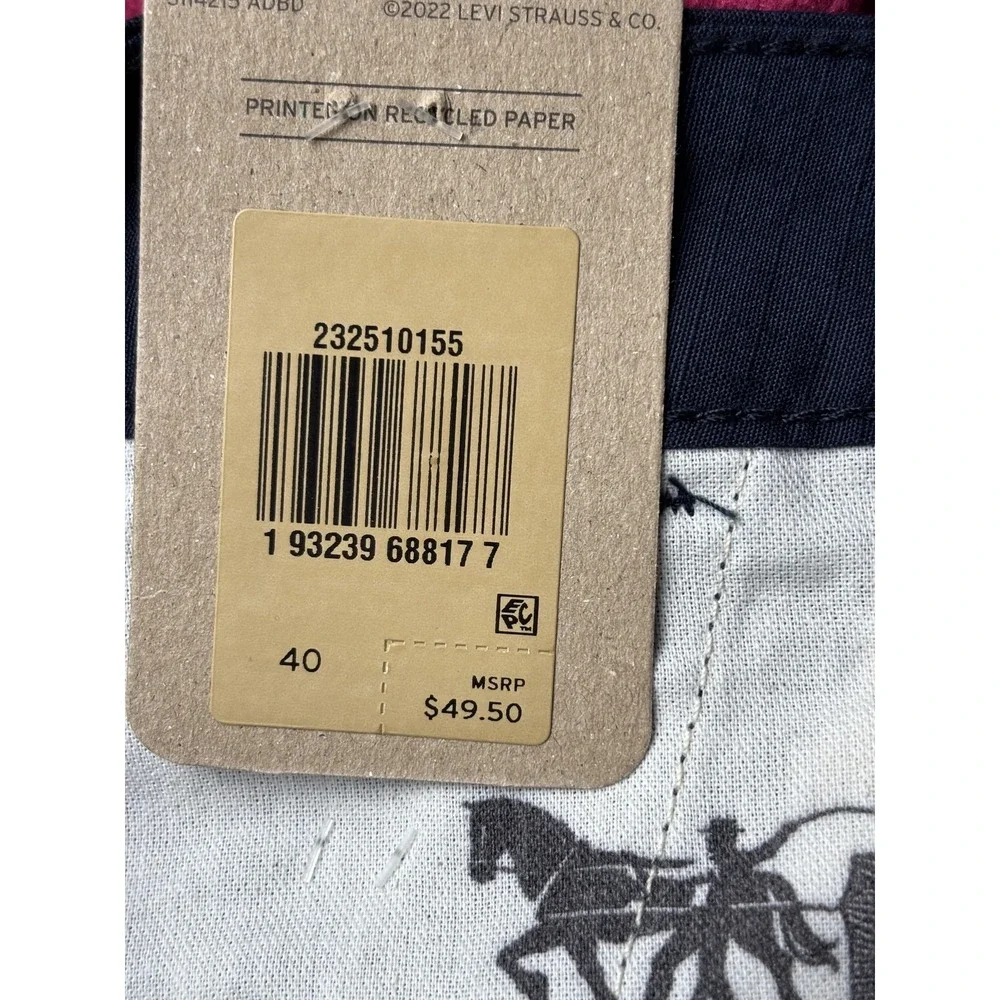Levi's Carrier Cargo Shorts Mens 40 Blue Ripstop 11 Inseam Relaxed Fit Utility